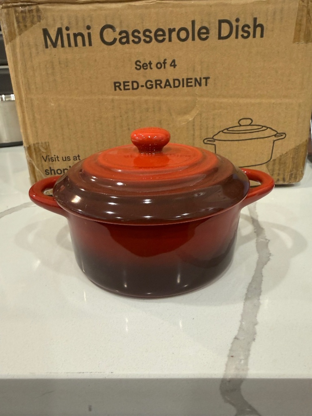 🍲 Kook Mini Ceramic Casserole Dishes – Set of 4
